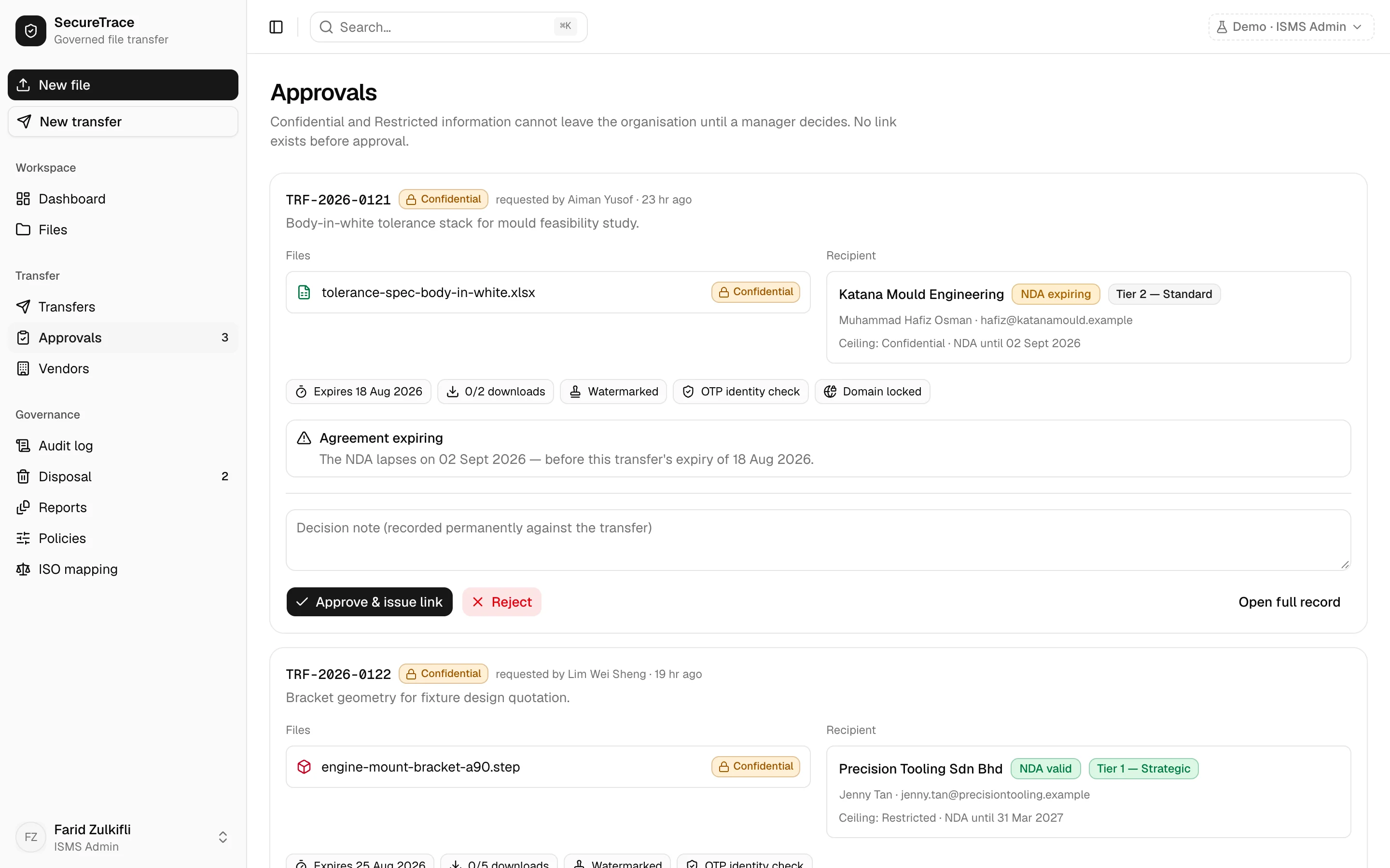 The approvals queue