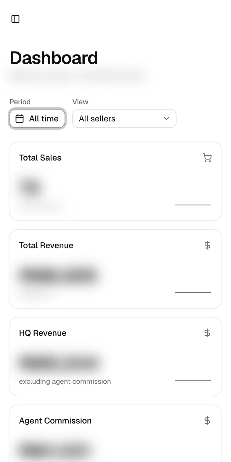 The Mantra dashboard on a phone